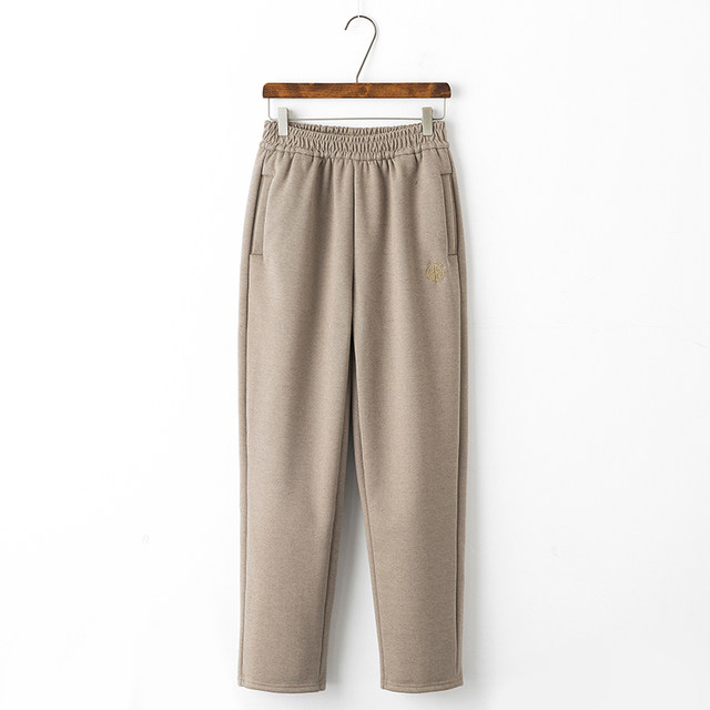 Mom's autumn pants, women's large size casual pants, elderly grandma's autumn and winter long pants, middle-aged plus velvet straight new style