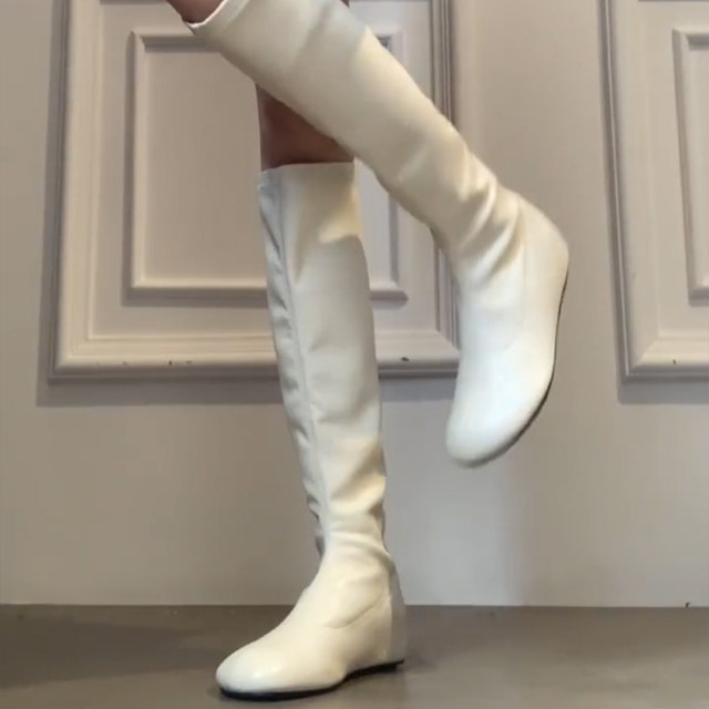 2025 great-looking boots for women, new hot style white early autumn super hot and beautiful boots, royal sister long knight boots