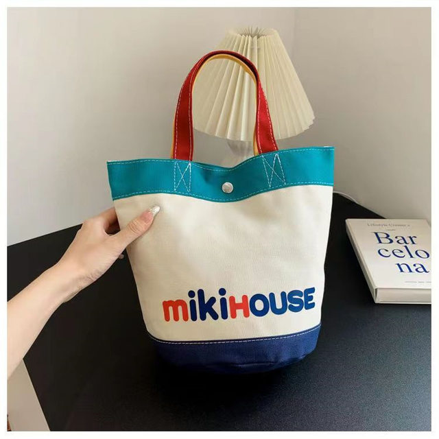 miki style mommy bag, baby bag, canvas portable, lightweight, compact, large-capacity mother and baby bag, outing tote bag cartoon