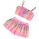 Children's swimsuit female baby girl skirt split bikini bikini lace cute little middle big children swimsuit
