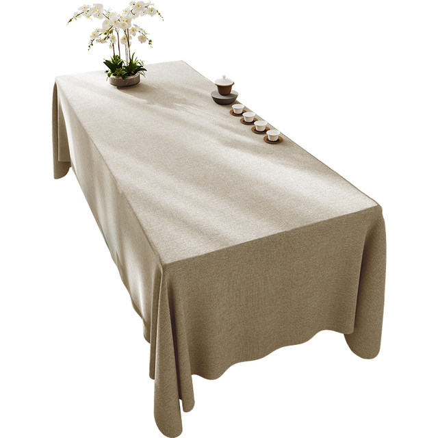 Chinese tablecloth cotton linen light luxury high-end tea table special tea tablecloth calligraphy Zen table flag ancient style dining table cloth