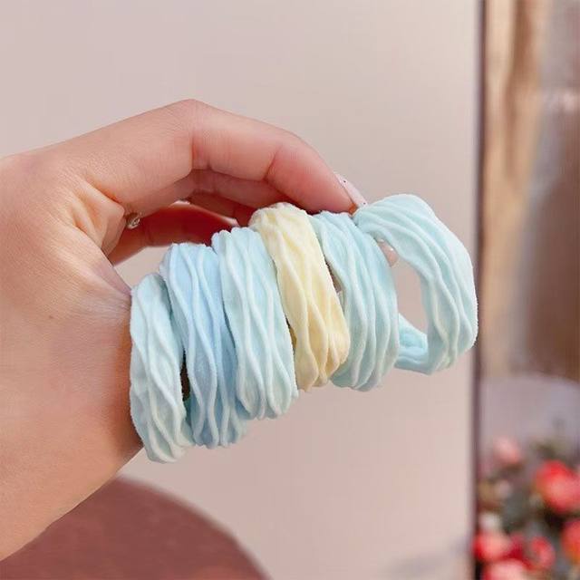 Sea salt blue hair rope for female students with high elasticity and durability new style for young girls with hair tied hair without hurting hair band