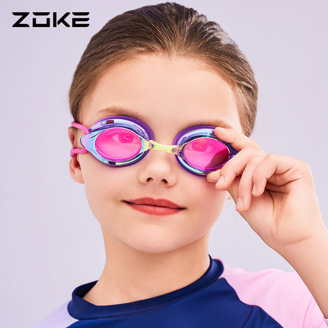 Zhouke children's swimming goggles high-definition waterproof and anti-fog zoke professional training boys and girls electroplated swimming goggles