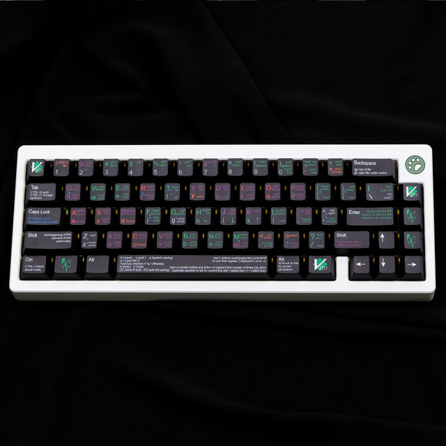 Black code farmer VIM programmer keycap white theme original high pbt sublimation mechanical keyboard keycap