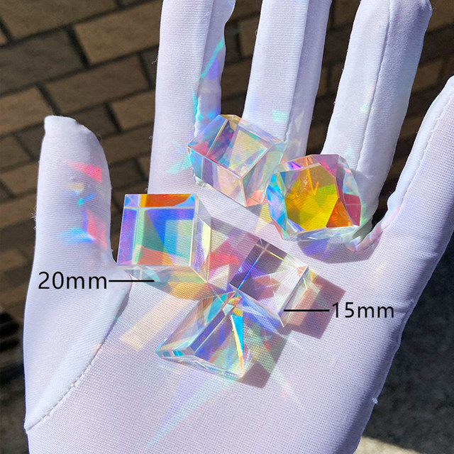 Color Prism Sun Catcher Bethlehem Kaleidoscope Accessories Cube of Light Optical Prism Glass Ornament Gift