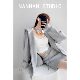 American college sports style gray hip-covered short skirt for women 2025 new summer high-waisted lace-up A-line skirt trendy