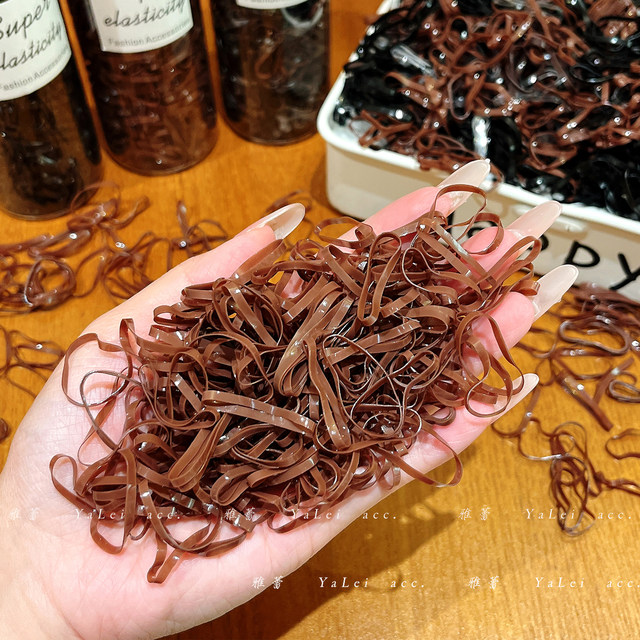 
Black disposable rubber band for girls to tie their hair, thickened hair band, high elastic and durable rubber band, non-stretching hair band