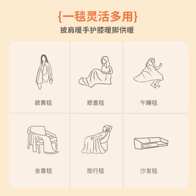 MERF Yunshang Warm Shawl USB Electric Blanket Outdoor Camping Office Heating Blanket Single Mattress Warming Cover Blanket