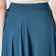 Mulberry silk georgette deep sea blue natural waist ruffle loose large size large double layer silk skirt
