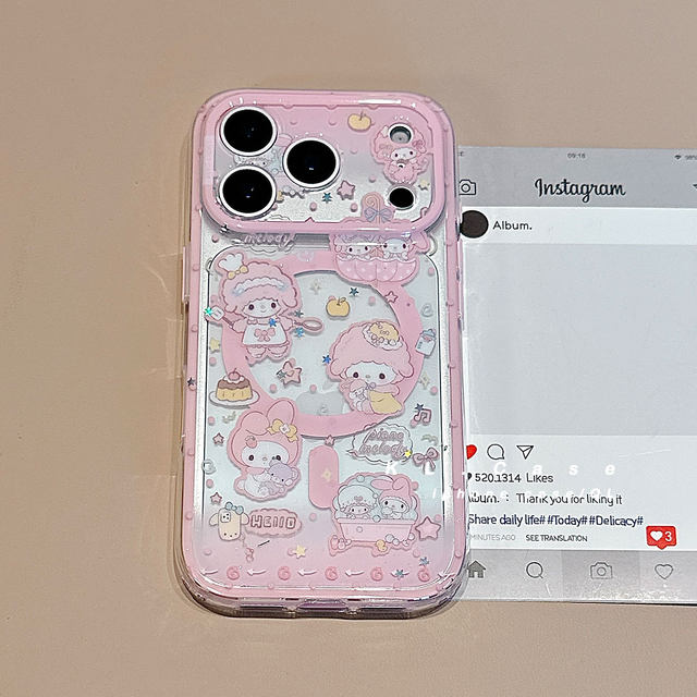 Shell companion suitable for Apple 16 mobile phone case iPhone17promax new 15 protective cover 13/14 silicone anti-fall 17Pro all-inclusive two-in-one high-end magnetic shell with stand for female fans