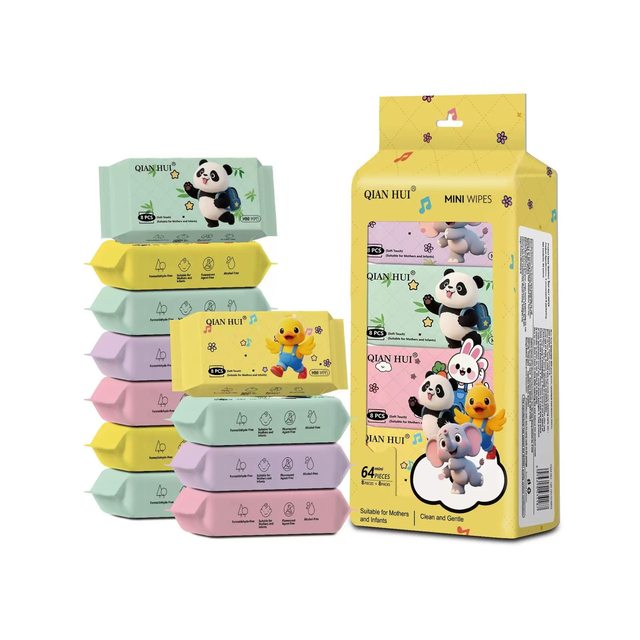 
Mini wet wipes baby home hand and mouth wet wipes care portable independent packaging hygienic packet mother and baby wet wipes