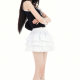 KRO French pure desire cake short skirt spring and summer 2024 season new loose waist thin wrinkles skirt panton skirt