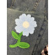 Fat mm large size women's cartoon jeans women's design feel embroidered pants fried street wild pants thin leg pants