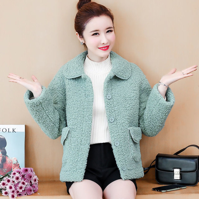 Special version of Taobao off-code brand women's new product fat mm slimming belly-covering large size lamb's wool jacket special sale at a loss