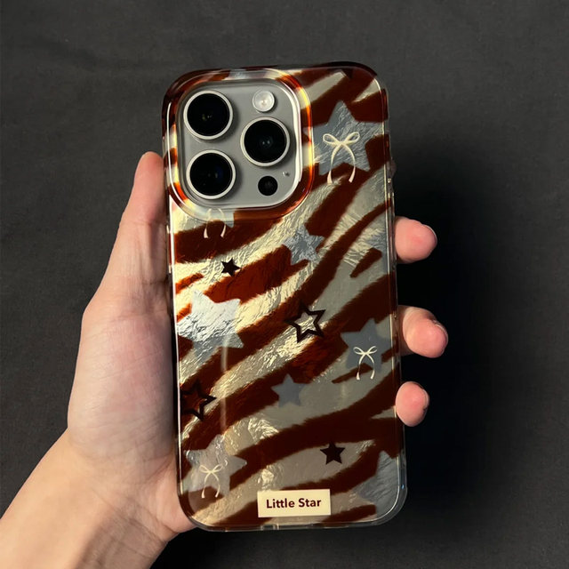 Pattern Cell Phone Star Xiaohongshu's same style star zebra pattern suitable for iPhone16 Apple ...