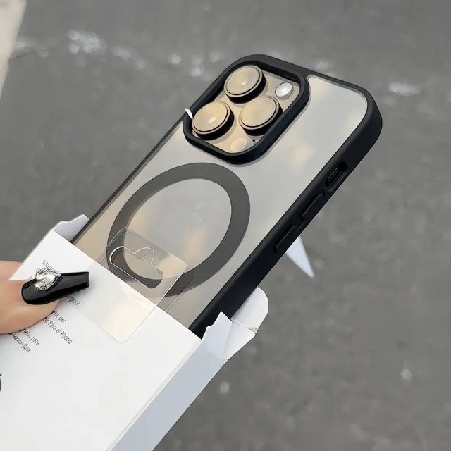 Transparent magnetic suction applicable iphone15promax Apple 14 mobile phone case 13 wireless 12 charging Magsafe fashion 11 anti -fall Pro protective cover MAX simple 15plus new high -level sense
