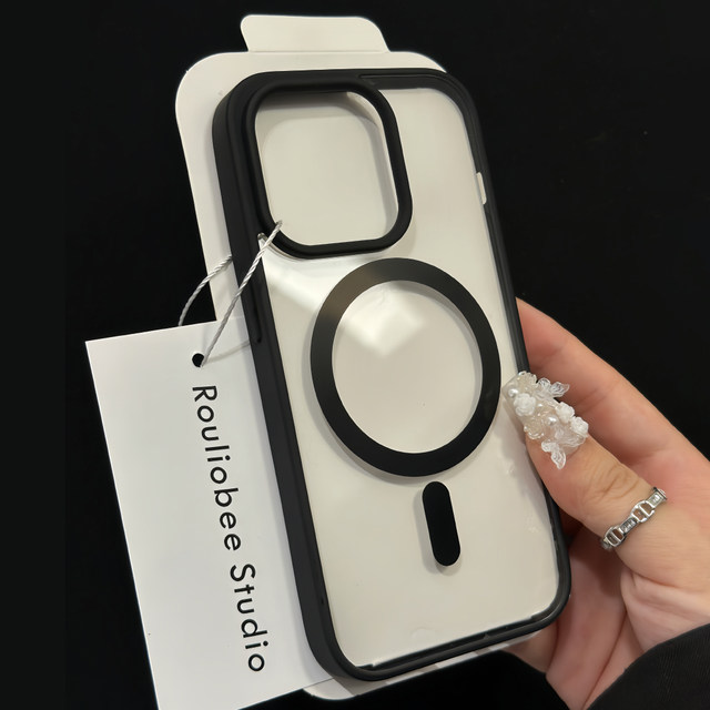 Transparent magnetic suction applicable iphone15promax Apple 14 mobile phone case 13 wireless 12 charging Magsafe fashion 11 anti -fall Pro protective cover MAX simple 15plus new high -level sense
