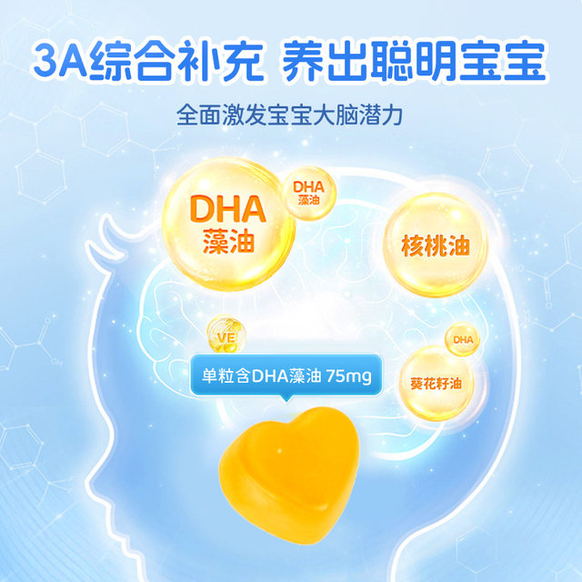 
Jiangzhong Children's Daily Nutrition Pack Dong Xuan's Dimples Same DHA Algae Oil Lactic Acid Bacteria Lutein Ester Gummy B