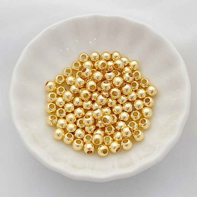 Polysis 18K Packing Golden Beads Sanzhu Transfer Beads Voices Yuanzhu DIY Handmade Necklace Balls Pearl Jewelry Materials