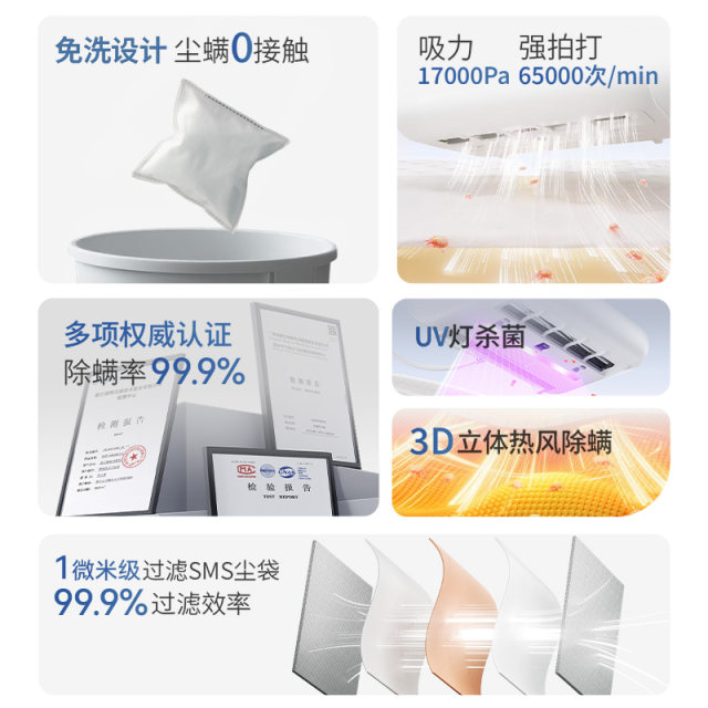 Panasonic's 25-year new mite remover bed vacuum cleaner UV sterilizer free wash DC15