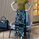 European retro floral rear slit design skirt for women new summer trendy high-waist simple straight skirt