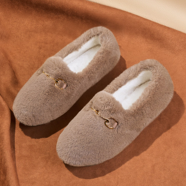 Doudou shoes women's winter plus velvet 2025 new middle-aged and elderly outer wear fur shoes thickened autumn and winter pregnant women's old Beijing cotton shoes