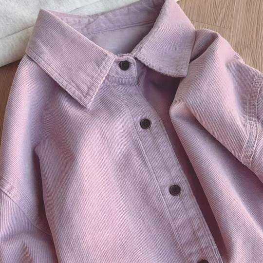 Lazy and relaxed corduroy shirt for women 2025 autumn new loose and versatile casual style long-sleeved shirt jacket