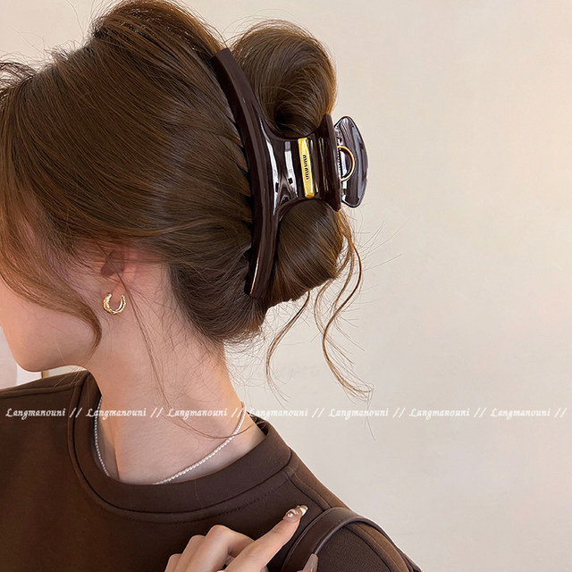 Extra large size grab clip women's hair volume and high-end 2025 new high-end early autumn hair clip back head shark chuck headdress