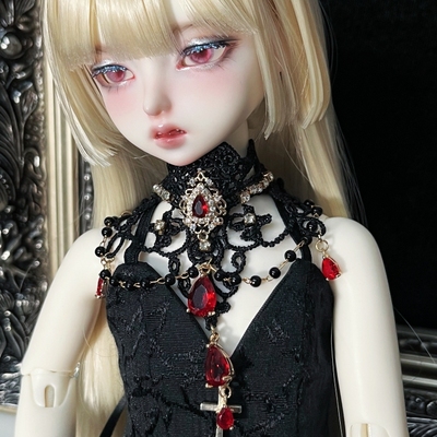 taobao agent [Monthly Xiangxiang 13] [Trafficking] BJD lace chain collar [Blood meteorite] Three -point four -point baby accessories