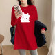 European goods big red long -sleeved T -shirt women autumn and winter long and long loose round collar, warm and bottoming the bottom shirt tide ins
