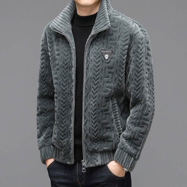 
Paul's official concave-convex lamb velvet fur coat men's stand-up collar short wool jacket winter thickened loose