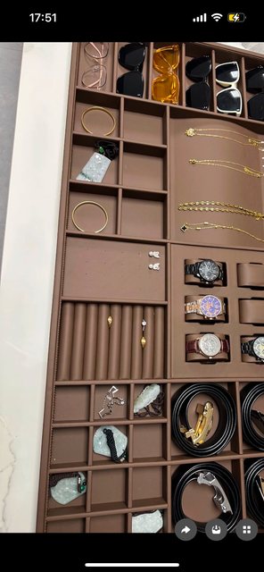 Customized velvet first box drawer leather underwear underwear earrings watch cloakroom accessories partition tray