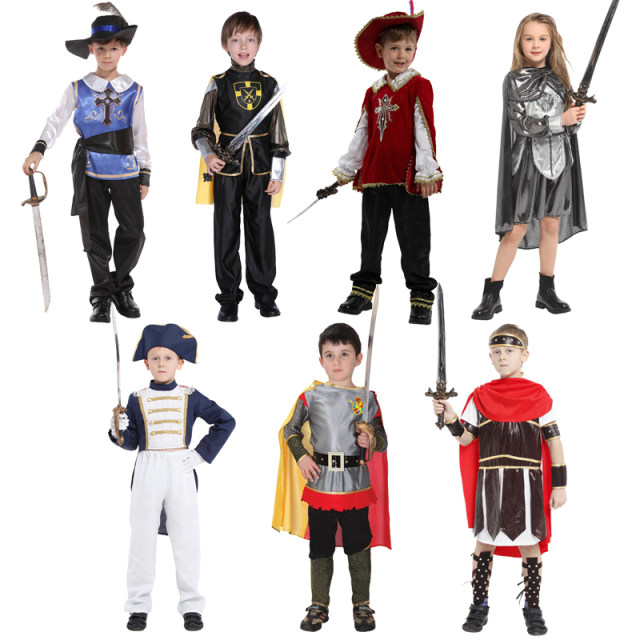 Halloween Children's Men's and Women's Performance Clothing Prince King Arab Warrior Knight Warrior Cos Performance Clothing
