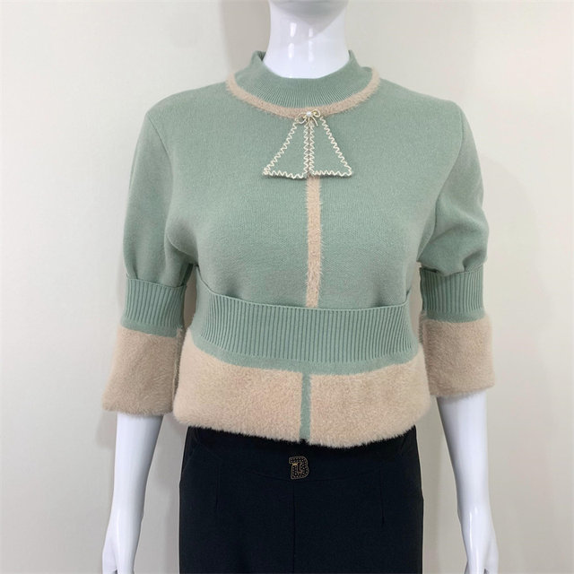 Mom's autumn and winter velvet thickened sweater winter fashion warm top middle-aged and elderly women's all-in-one velvet inner layer