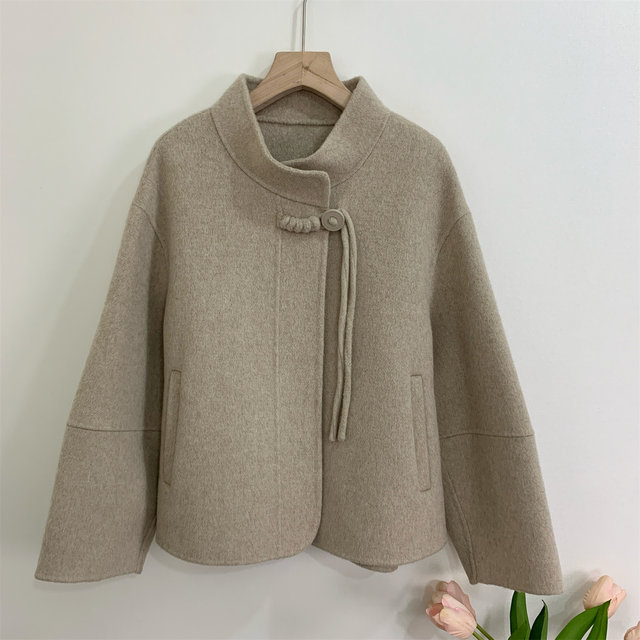 Mom's new autumn and winter woolen coat, lady's temperament, double-sided woolen coat, middle-aged and elderly women's noble top