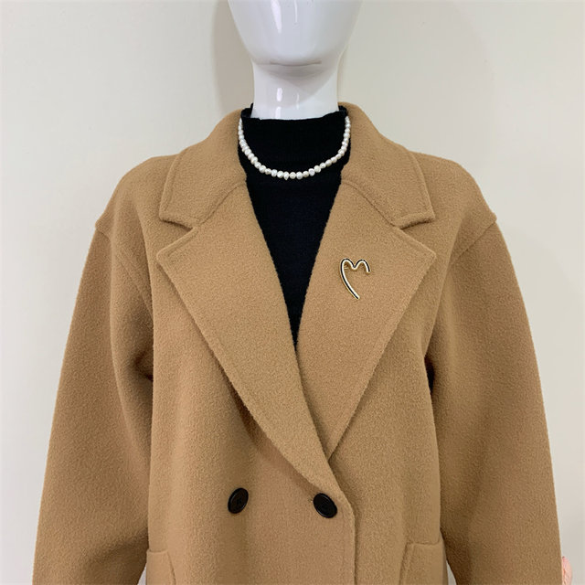 Double -sided cashmere coat Middle -aged and elderly women's autumn and winter new mothers dress loose suits to collect small woolen coats