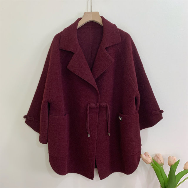 Mom's 2025 new autumn and winter double-sided wool jacket fashionable large-size top middle-aged and elderly women's temperament coat