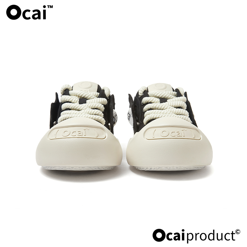 Ocai Smile Open Black Canvas Shoes With Thick Bottom | Ocai Casual ...