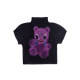 iscreamcolour MOF artist child fun black background purple crying bear fold shirt short sleeve T-shirt hand-painted t