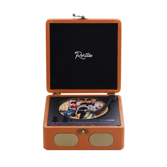 Rexitee Y9 レトロCDプレーヤー - ウッド＆レザーデザイン