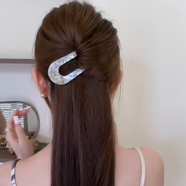Acetic acid U-shaped hairpins, new Chinese style 2025 new high-end hairpins, hair accessories for women, cannot be shaken off without banging the head