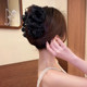 Save the flat head, high-end plump back head grabber 2025 new high-end mesh black cloud hairpin
