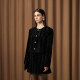 DIANA VEVINA new winter corrugated curly acetate velvet small fragrance style short jacket set