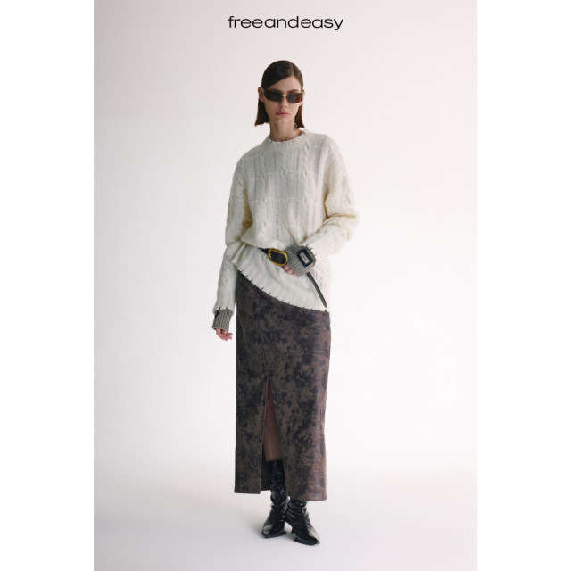 'Broken Faith' Original ripped knitted alpaca wool blend sweater for women's loose lazy tops winter
