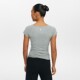 oneup outdoor tennis sport rag-shoulder slim short-sleeved T-shirt for women summer black fitness yoga commuter top