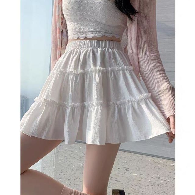 
Large size fat mm new cake short skirt for women in summer skirt, slim high waist, fashionable and versatile small A-line skirt
