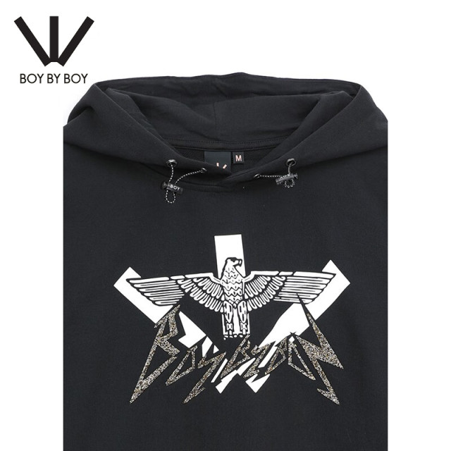 Boy By Boy Spring Trendy Brand Women's Hooded Sweatshirt Pattern Print Crystal Decorative Cloth Pullover W04006