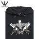 Boy By Boy Spring Trendy Brand Women's Hooded Sweatshirt Pattern Print Crystal Decorative Cloth Pullover W04006