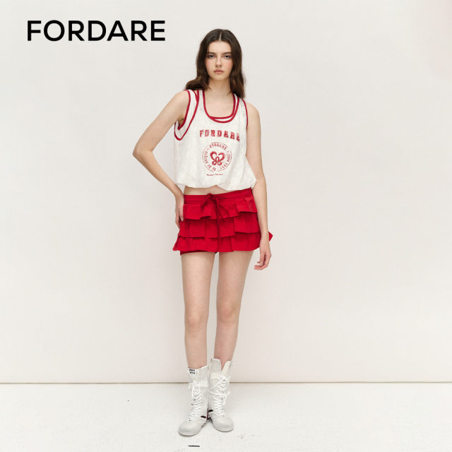 
FORDARE/Fu Die 25 spring and summer sports pleated cake skirt for women