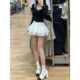 Pure and sexy hot girl puffy skirt for women with large size high waist A-line cake skirt anti-exposure small mini skirt pants
